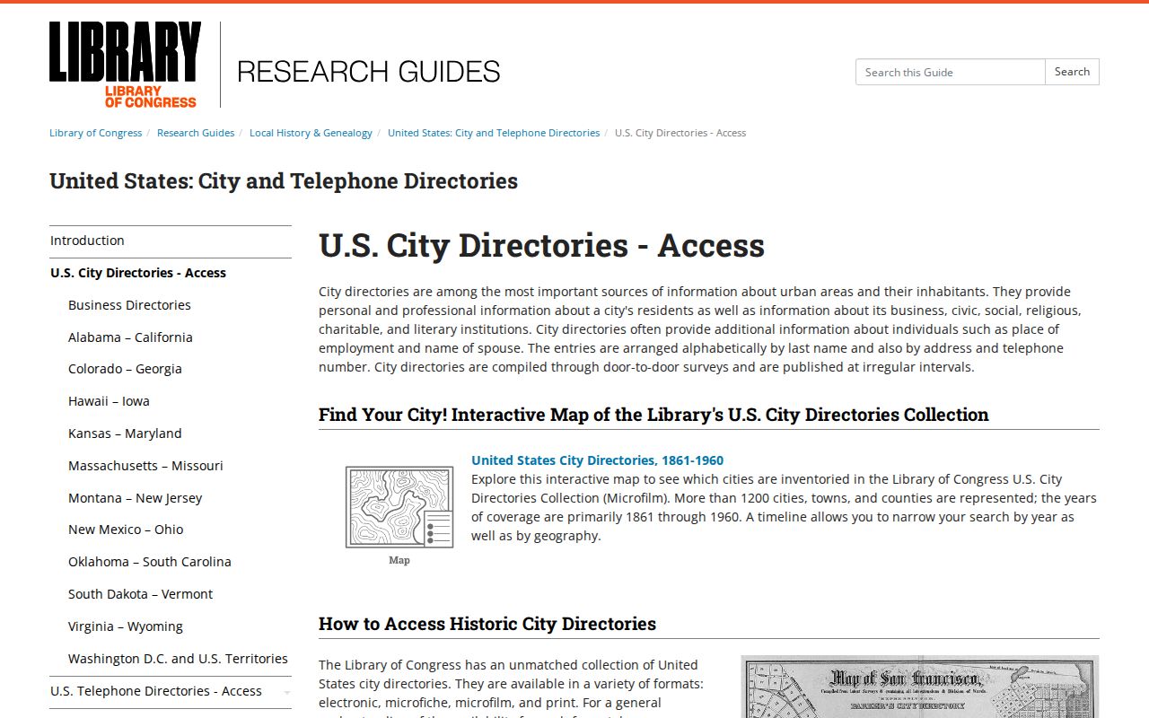Goleta city directory Library of Congress directory guide