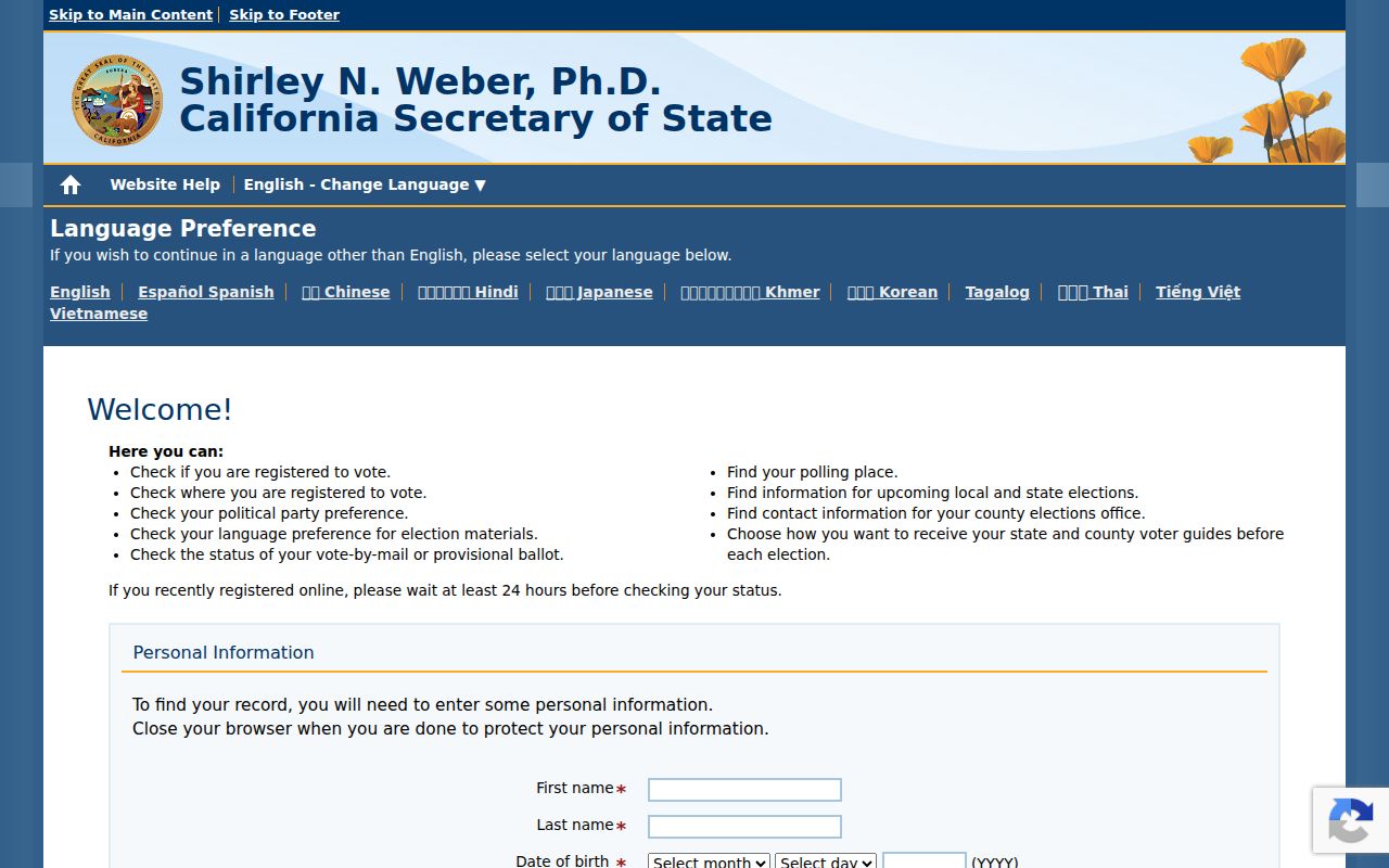 Goleta residents directory California voter status lookup