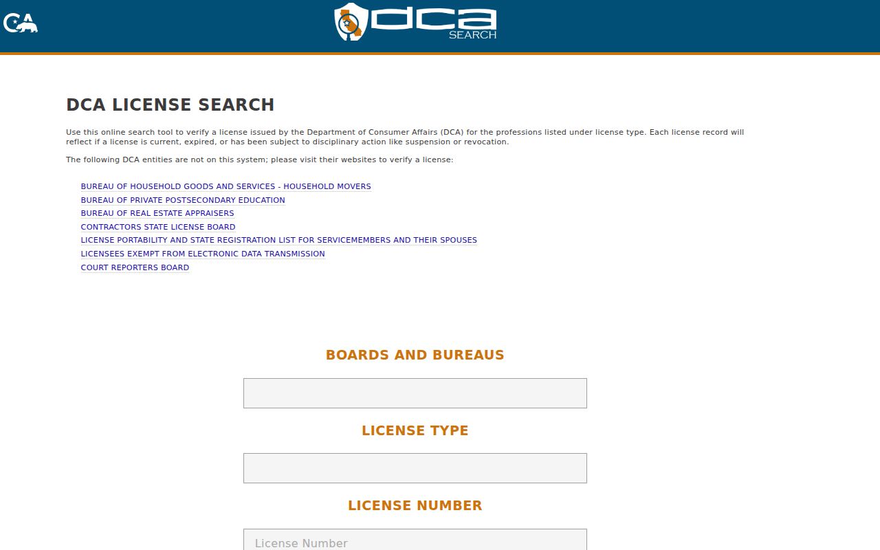 Goleta residents directory California professional license search