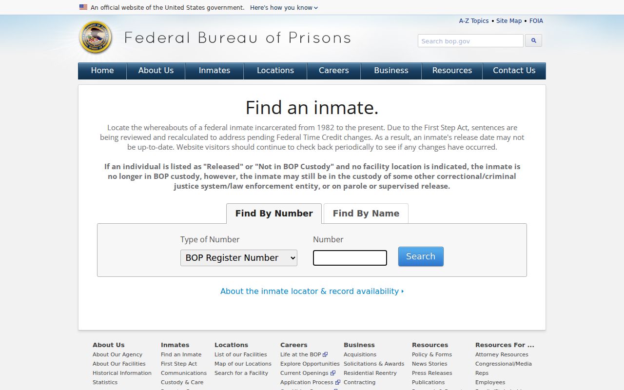 Goleta resident lookup Federal Bureau of Prisons inmate locator